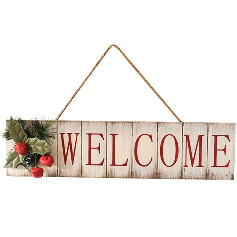 Christmas Welcome Sign Wooden Door Sign – RusticReach