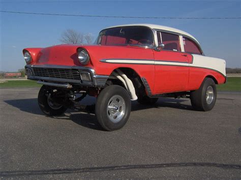 56 Chevy Gasser with red window tint | Drag racing cars, Drag cars, Chevy