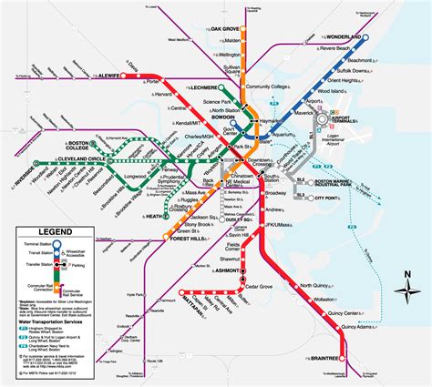 Boston T Map - Free Printable Maps