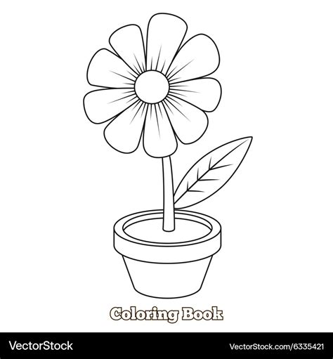 Flower cartoon coloring book Royalty Free Vector Image