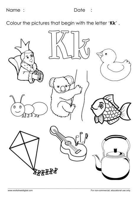 Letter K Worksheet for Kindergarten - Worksheet Digital