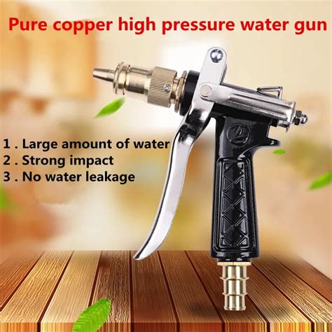 Household High Pressure Water Gun Pure Copper Muzzle Gardening Watering ...