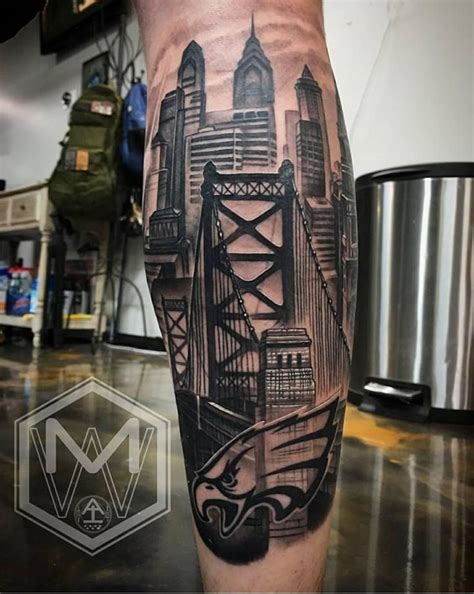 Pin by EdwinRiosInk on ideas | Philadelphia eagles tattoo, Skyline ...