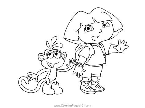 Dora The Explorer 2 Coloring Page for Kids - Free Dora the Explorer ...