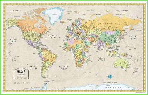 Rand Mcnally Signature World Wall Map - map : Resume Examples #o7Y3jXz9BN