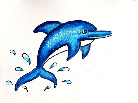 How to draw Dolphin// Dolphin drawing for kids in 2022 | Dolphin ...