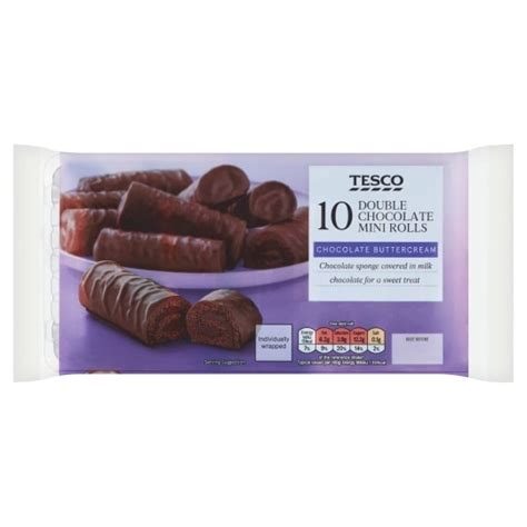 Tesco 10 Double Chocolate Mini Rolls - Tesco Groceries