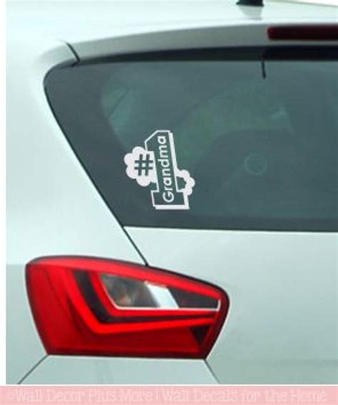 Number 1 #1 Grandma Car Window Decal Glossy Vinyl Stickers