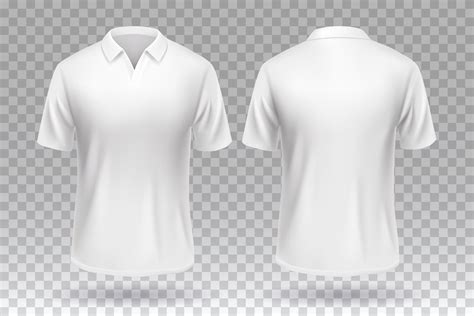 White blank T-shirt front and back template mockup design isolated ...