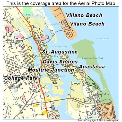 Aerial Photography Map of St Augustine, FL Florida