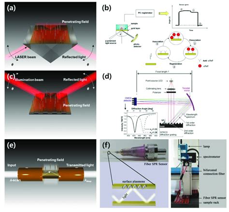 (a) Schematic of a prism-based SPR sensor with the Kretschmann ...