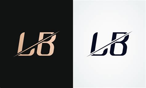 Lb Letter Logo Design Vector Template. Gold And Black Letter Lb Logo ...