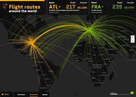 World Map Of Flight Paths - Map of world