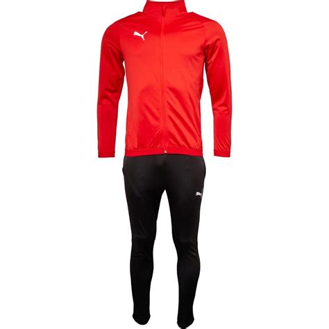 Buy Puma Mens Liga Sideline Poly Tracksuit Puma Red/Puma White