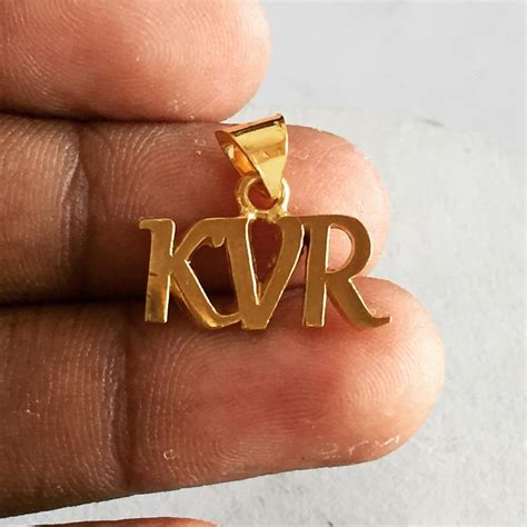 Three Letter Gold Name Pendant