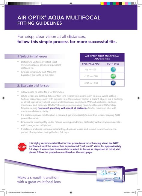 Ciba Air Optix Multifocal Fitting Guide - FitnessRetro