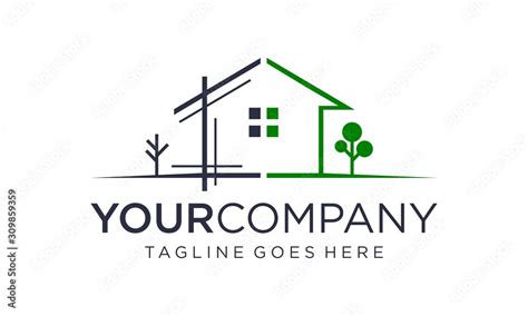 Simple and creative home renovation logo design concept Stock Vector ...