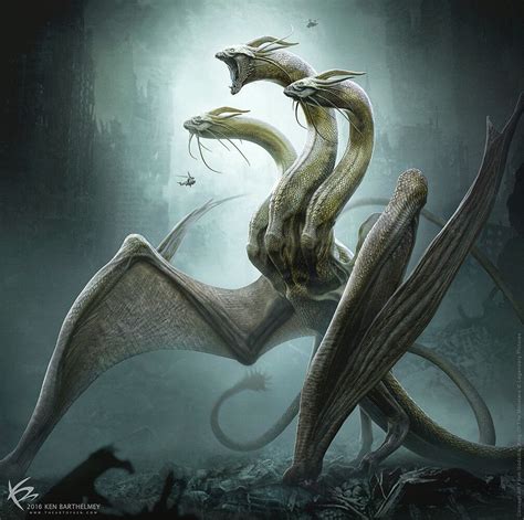 ArtStation - King Ghidorah - Creature Design, Ken Barthelmey Alien ...