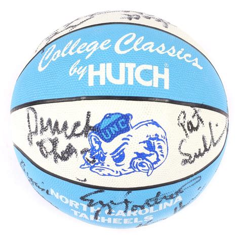 Lot - 1990-91 North Carolina Tar Heels Autographed Logo Basketball