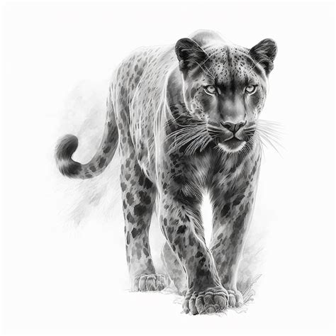 Premium Photo | Pencil sketch draw cute panther animal AI Generated