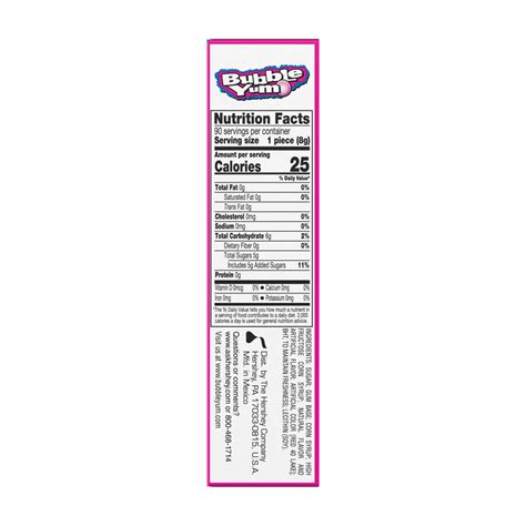 Bubblicious Bubble Gum Nutrition Facts - Nutrition Ftempo