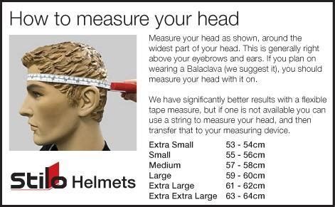 STILO HELMET SIZE CHART – Palmside NZ