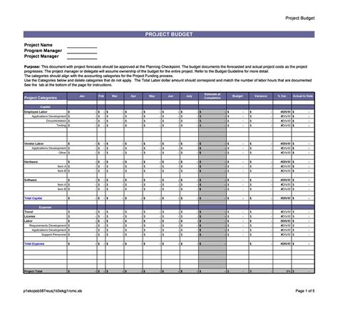 30 Great Project Budget Templates [Excel] - TemplateArchive