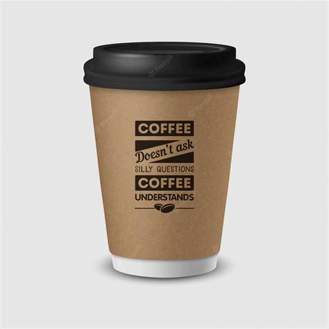 Premium Vector | Vector 3d Realistic Brown Paper Disposable Cup with ...