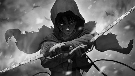 1280x720 Levi Ackerman Monochrome 720P Wallpaper, HD Anime 4K ...