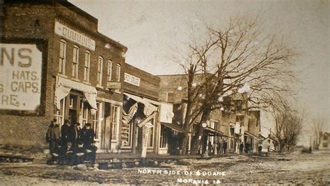 North side of Square, Moravia, Iowa, USA, circa 1900 | Moravia, Street ...