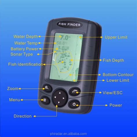 Waterproof Sonar Fishfinder With 2.8" Grey Screen Portable Outdoor ...