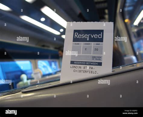 Reserved seat on train Stock Photo - Alamy