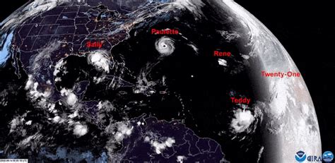 Five Tropical Cyclones in the Atlantic Basin - Geography Realm