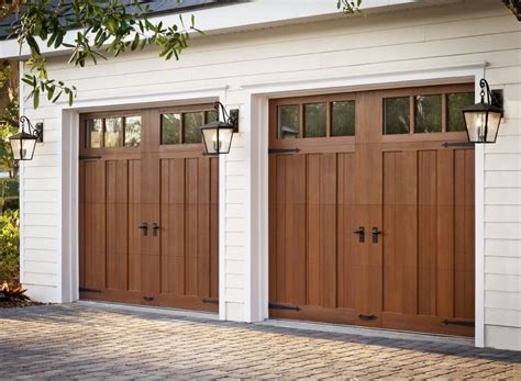 Clopay Canyon Ridge Collection faux wood carriage house style garage ...