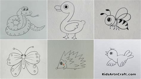 Easy Animal Drawings In Pencil For Kids