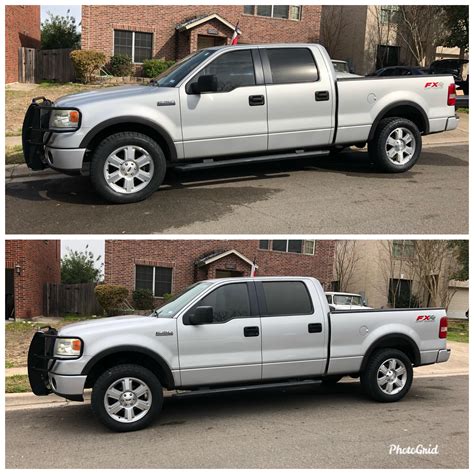 Before and after 2” leveling kit : f150