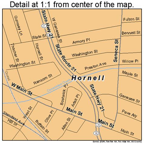 Hornell New York Street Map 3635672