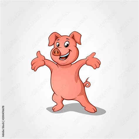 Smiling Pig Cartoon