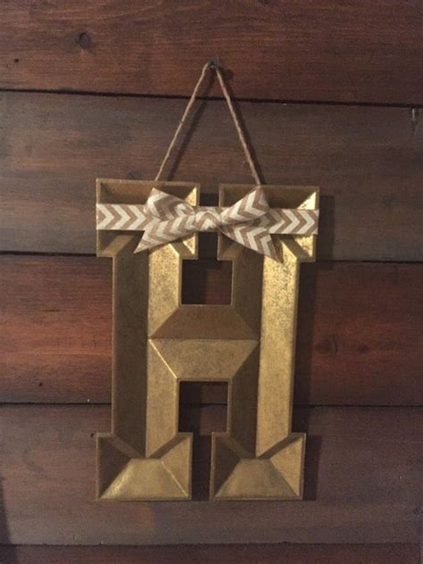 Rustic metal wall decor letter H initial by BLalaShadowBoxes