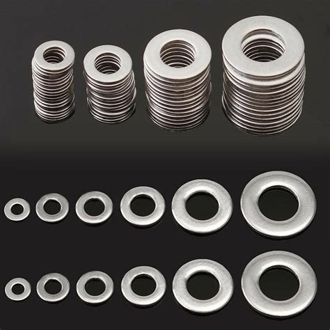 LazaraHome Flat Washer, 6 Sizes Washers Assortment Set Stainless Steel ...