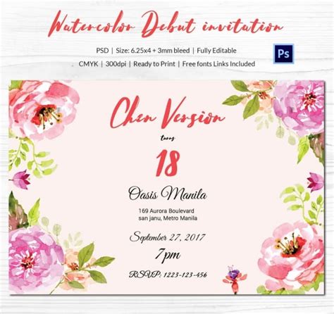 Debut Invitation Layout