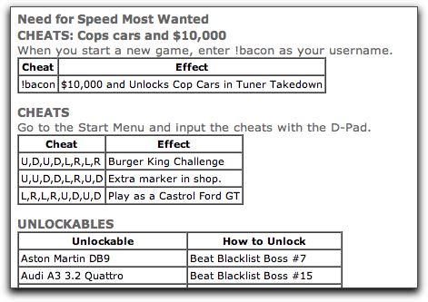 Are there good cheats for Need for Speed: Most Wanted? - Ask Dave Taylor