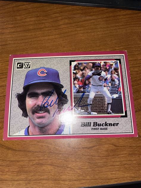 1983 Donruss Jumbo BILL BUCKNER Autograph SIGNED AUTO CARD Deceased ...