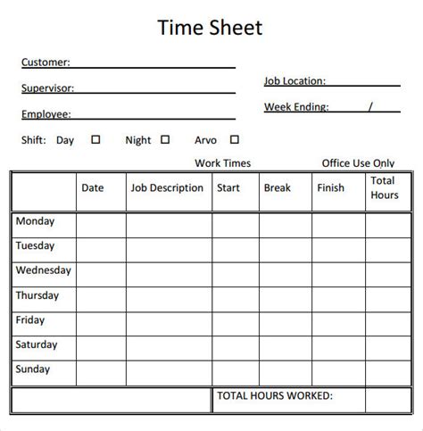 Sample Timesheet Calculator - 8+ Documents in PDF