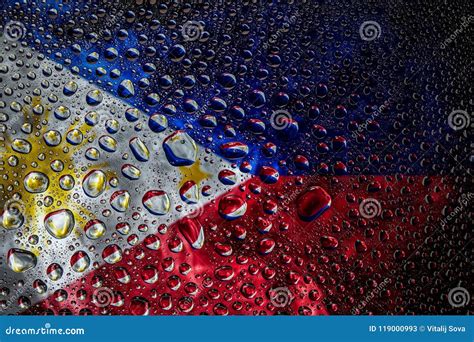 National Flag of Philippines with Drops Stock Image - Image of paper ...