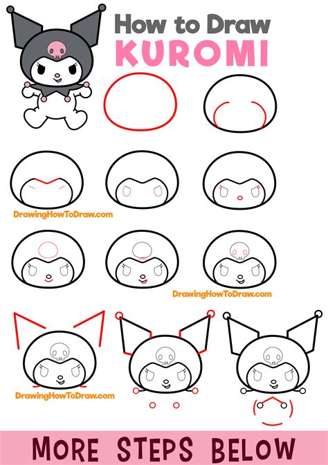 How to Draw Kuromi from My Melody and Hello Kitty Easy Step by Step ...