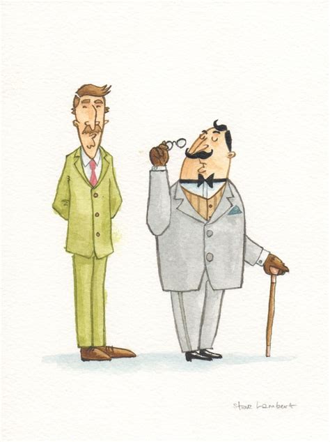 Hercule Poirot & Captain Hastings, original ink drawing | Hercule ...