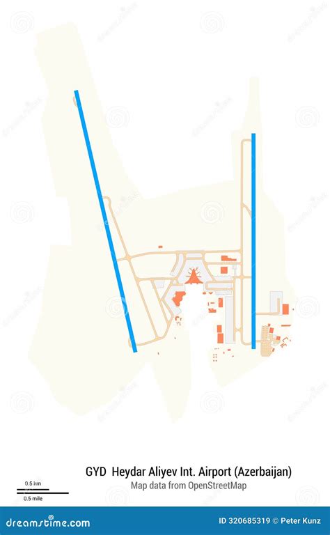 Map of Heydar Aliyev International Airport. IATA-code GYD Stock ...