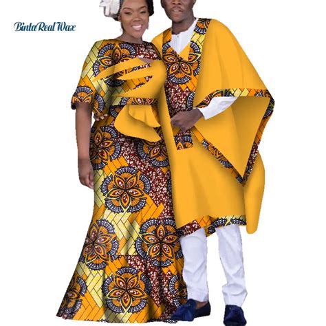 Dashiki African Dresses for Women Couple Clothing Bazin Riche Men Robe ...