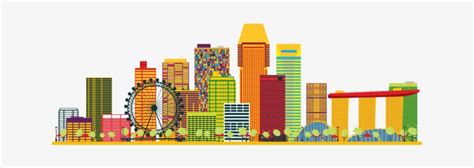 Singapore Skyline Png - Singapore Colored Vector Transparent PNG ...